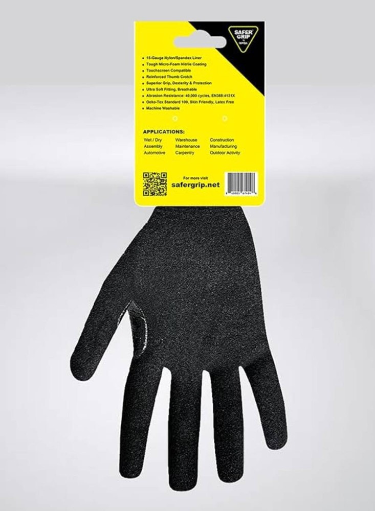 Roofing Gloves with Touchscreen (2 Pack) - Safer Grip by OPNBar