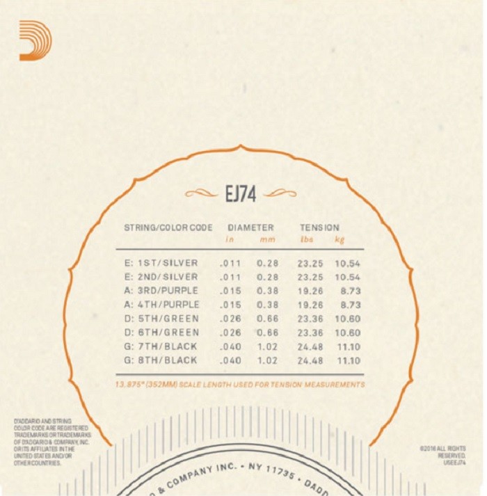 3 Sets D'Addario EJ74 Mandolin Strings, Phosphor Bronze, Medium, 11-40 EJ74-3D