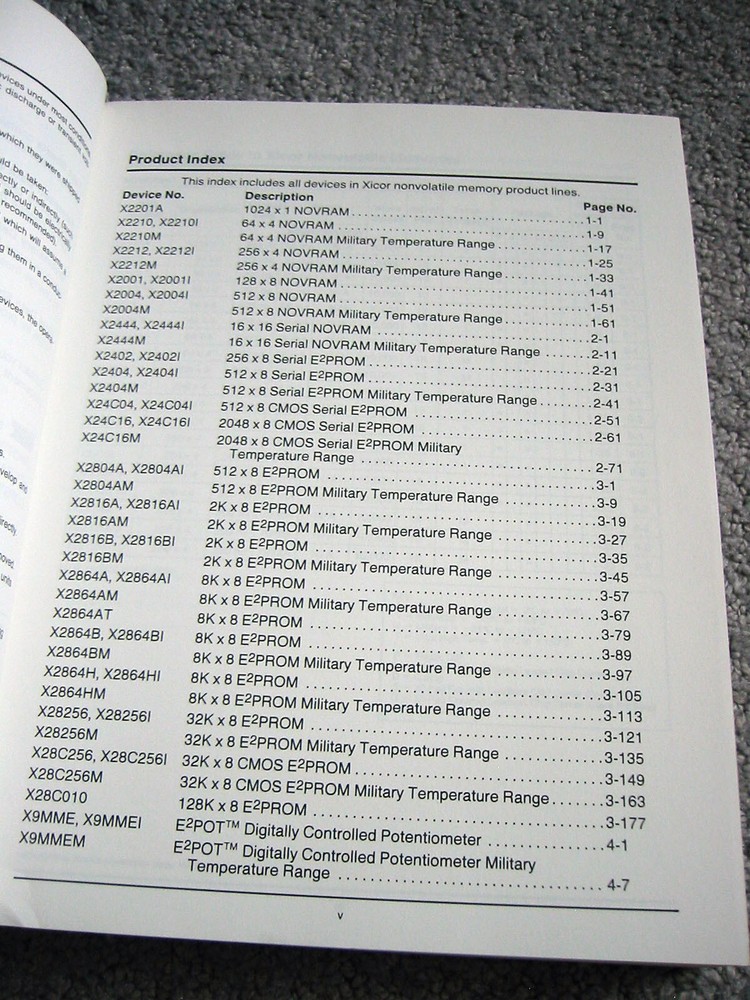 Xicor Semiconductor Data Book and Reference Guide - NOVRAM, EEPROM etc - 1988