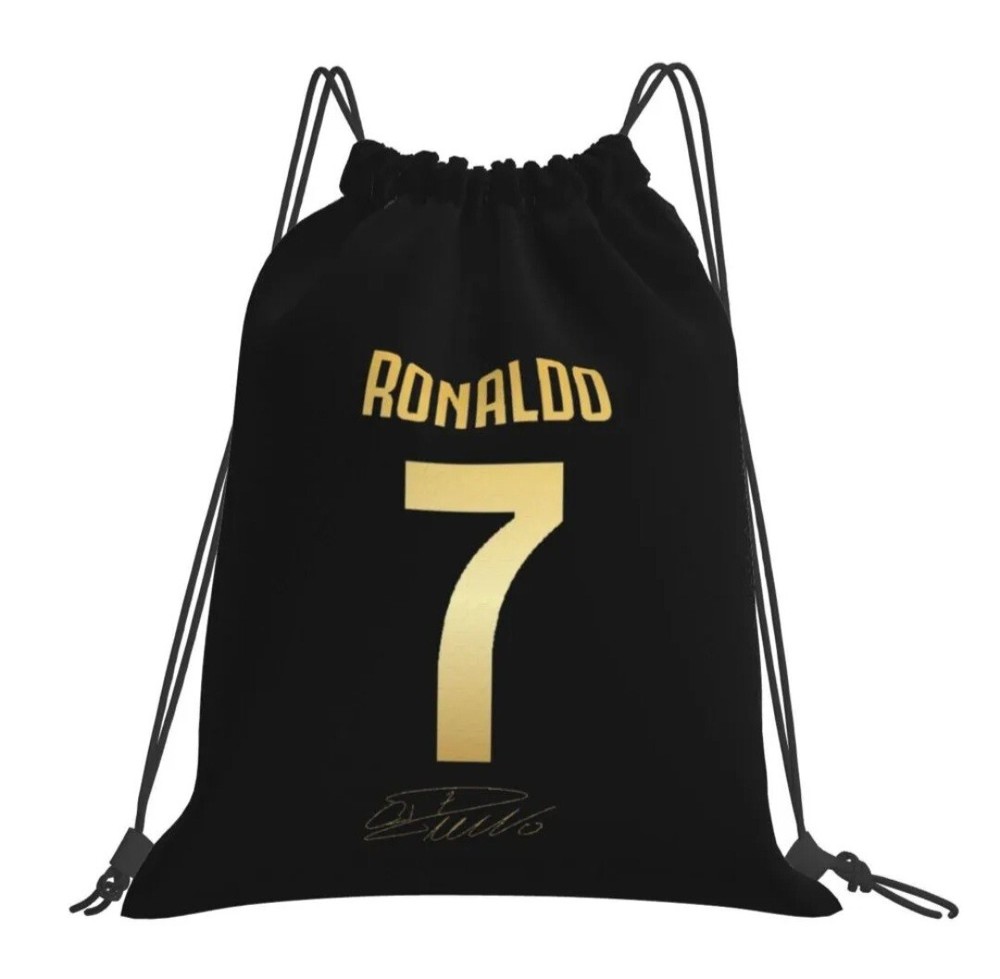 Black Drawstring Backpack, Cristiano Ronald 7