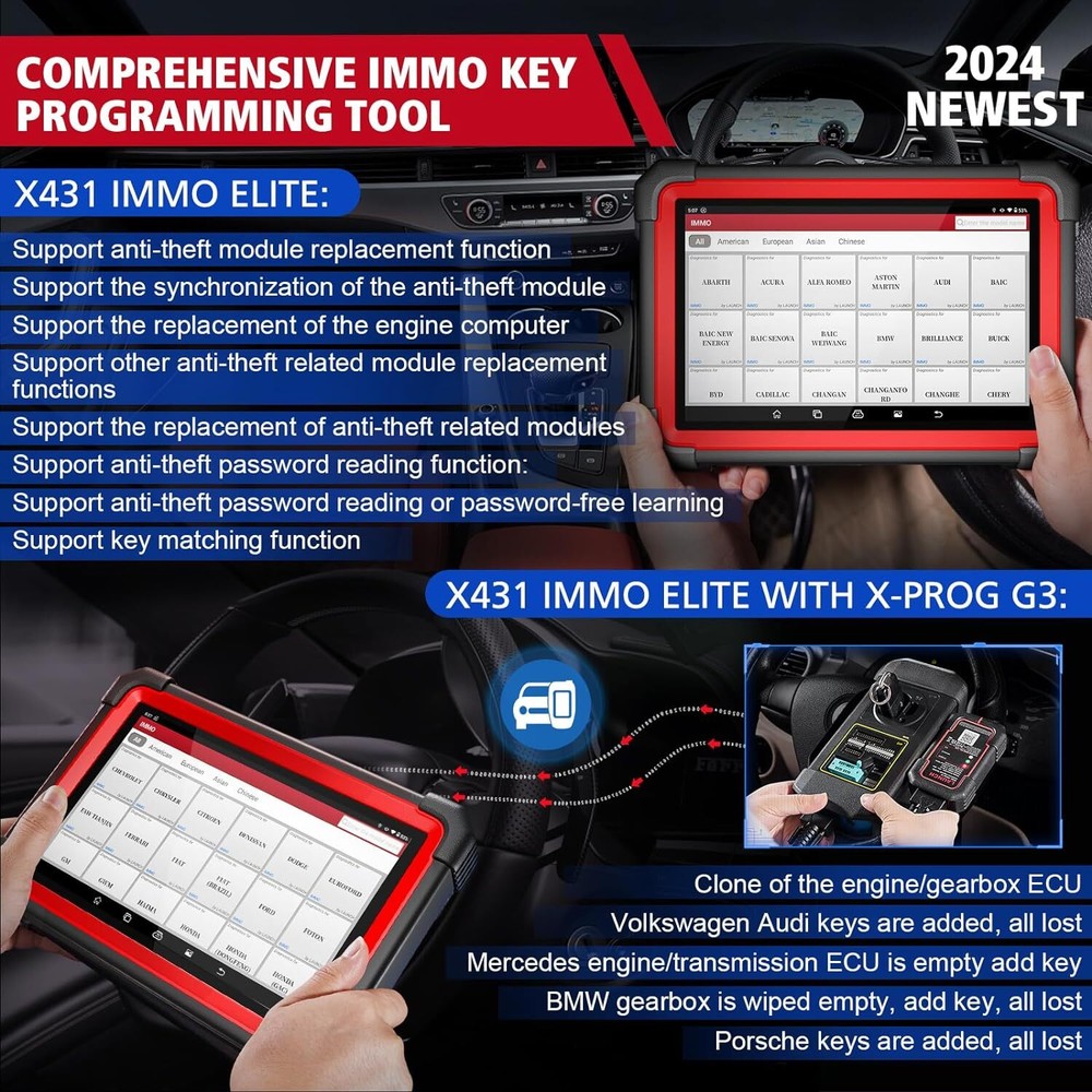 Launch X431 IMMO ELITE PLUS PRO5 K~ey Programming Full System Diagnostic Scanner