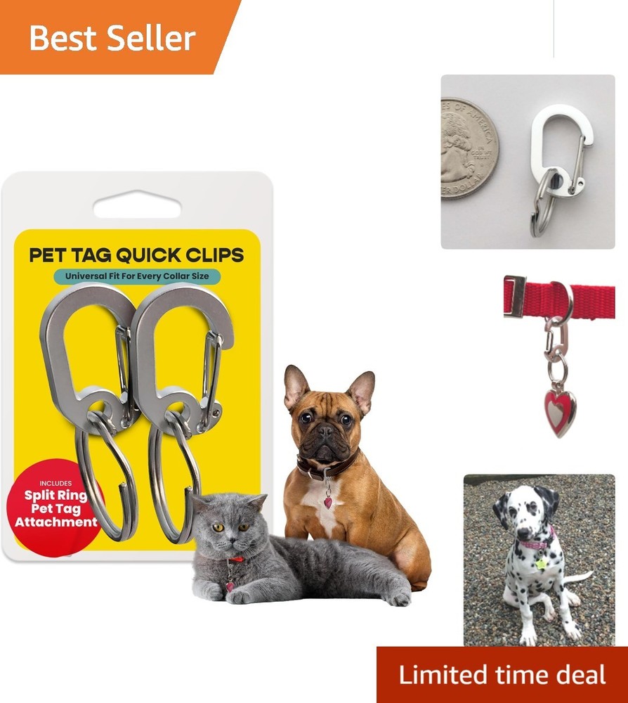 2-Pack Klippy Dog and Cat Tag Clips - Ultimate Solution for Safe Identification