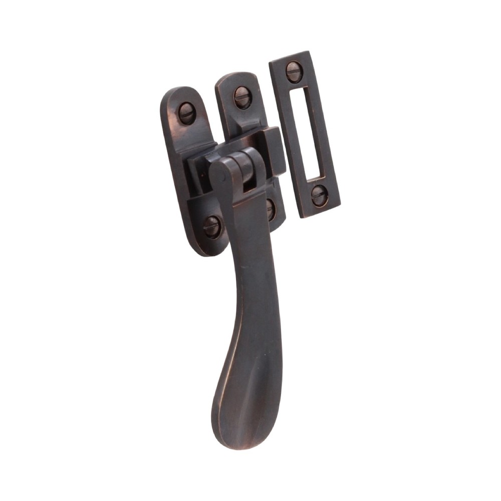 Flat Handle Window Casement Latch Set in Bronze