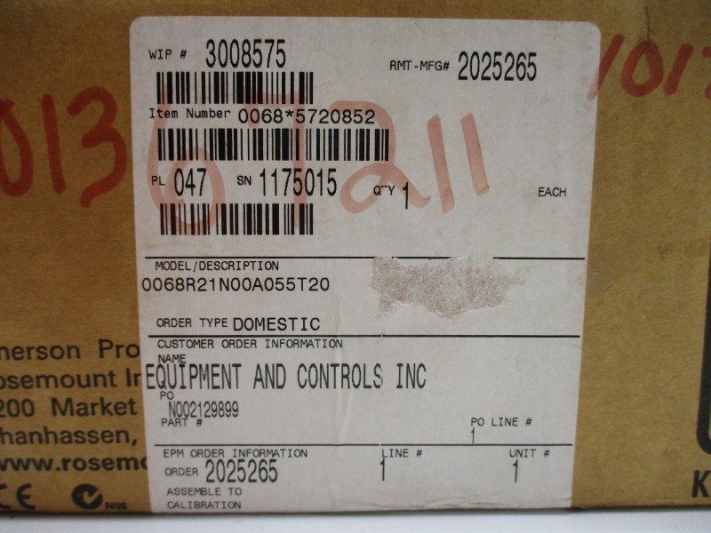 ROSEMOUNT 0068R21N00A055T20 NSFS