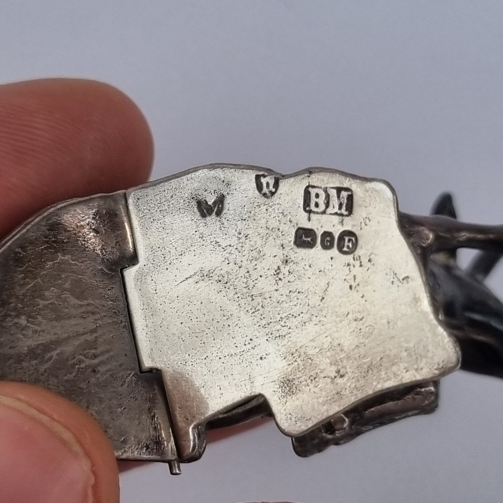 Antique Solid Silver Snuff Box? Shape Lying Cow Berthold Muller 1903 A/F