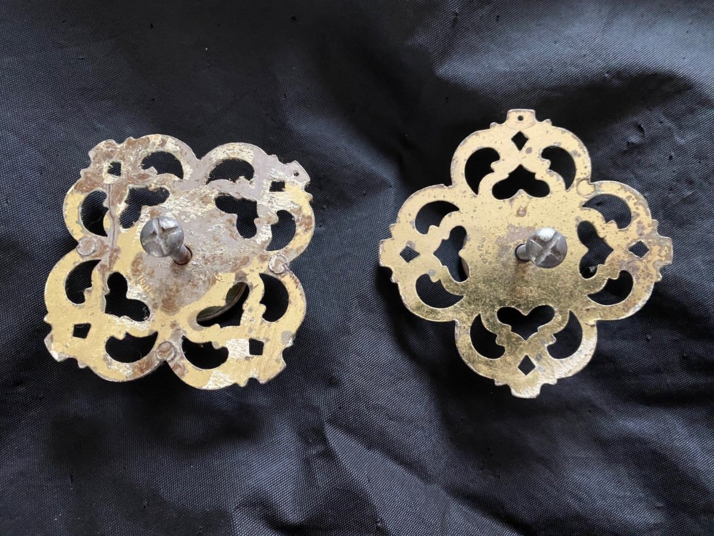 Antique Vintage Drawer Pulls Cabinet Knobs | Ivory Lace Openwork