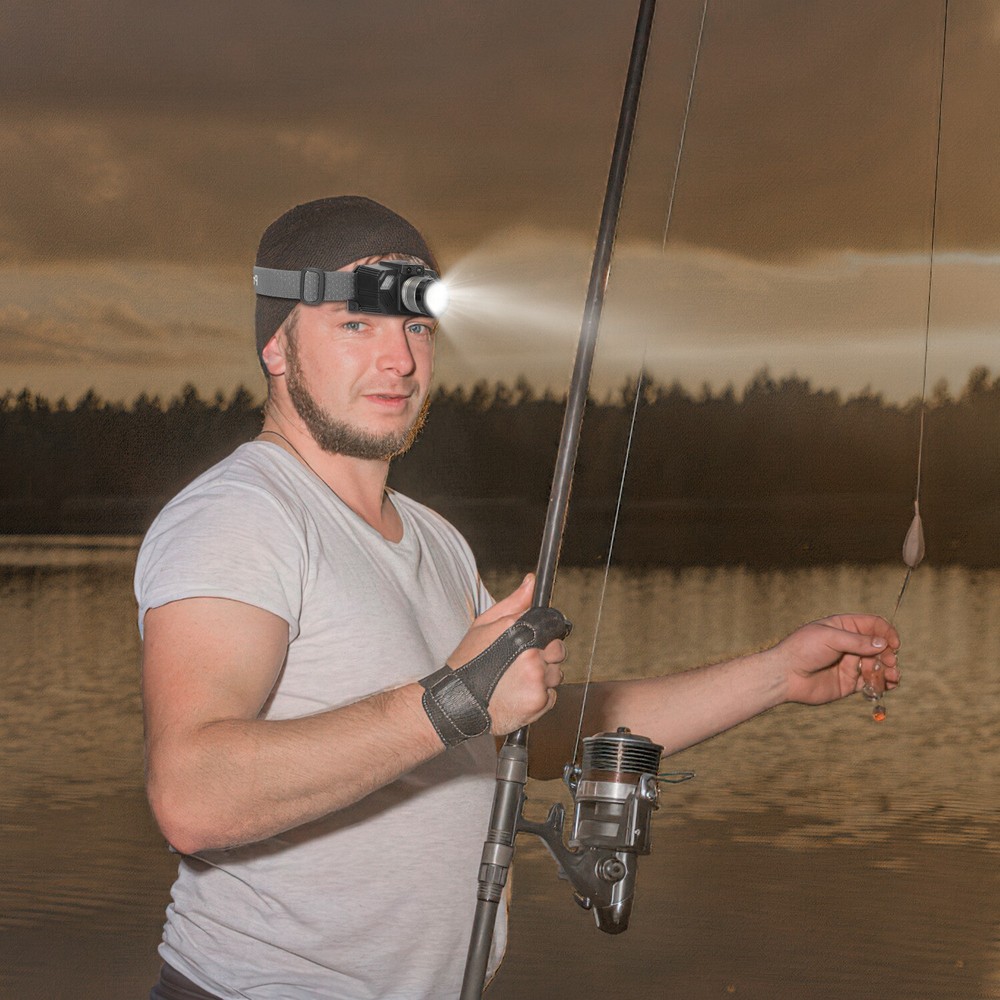 Zoomable LED Headlamp Adjustable Headlight Head Lamp Motion Sensor Flashlight