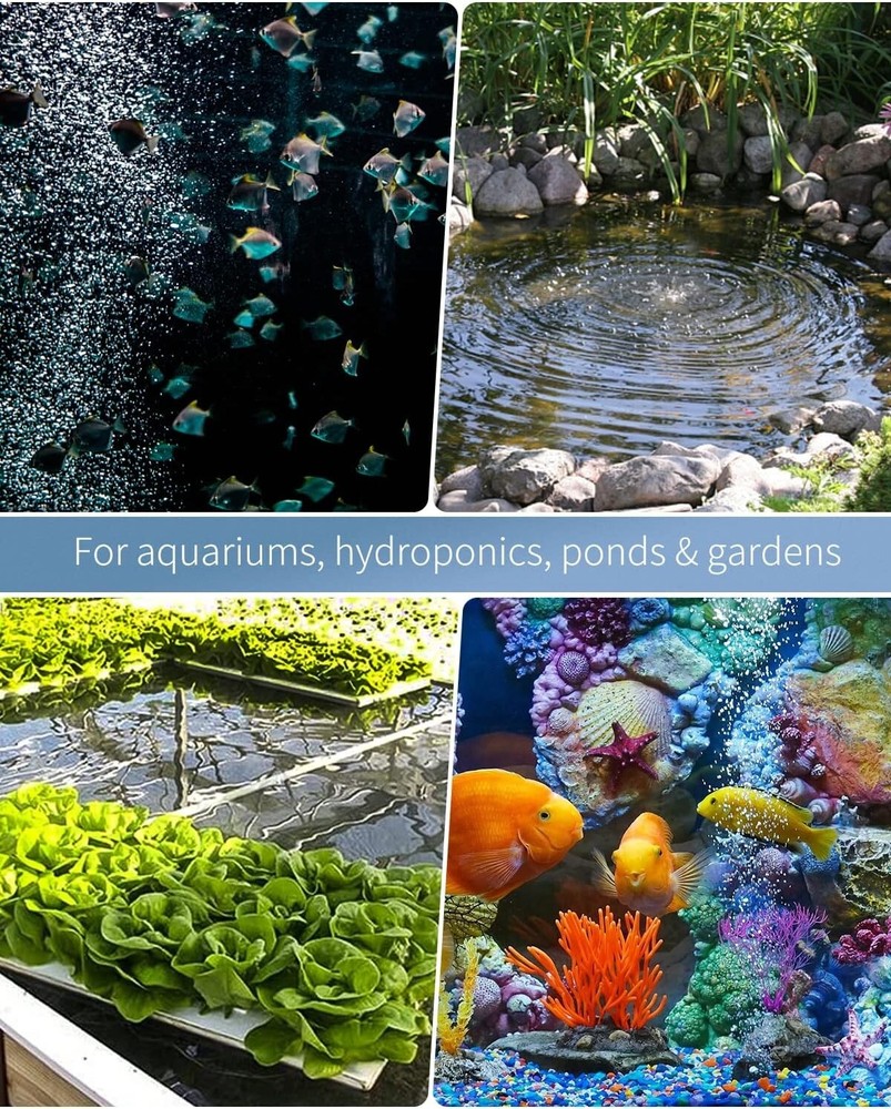254 GPH Aquarium Air Pump Adjustable Quiet Oxygen Aerator Pump with Multi