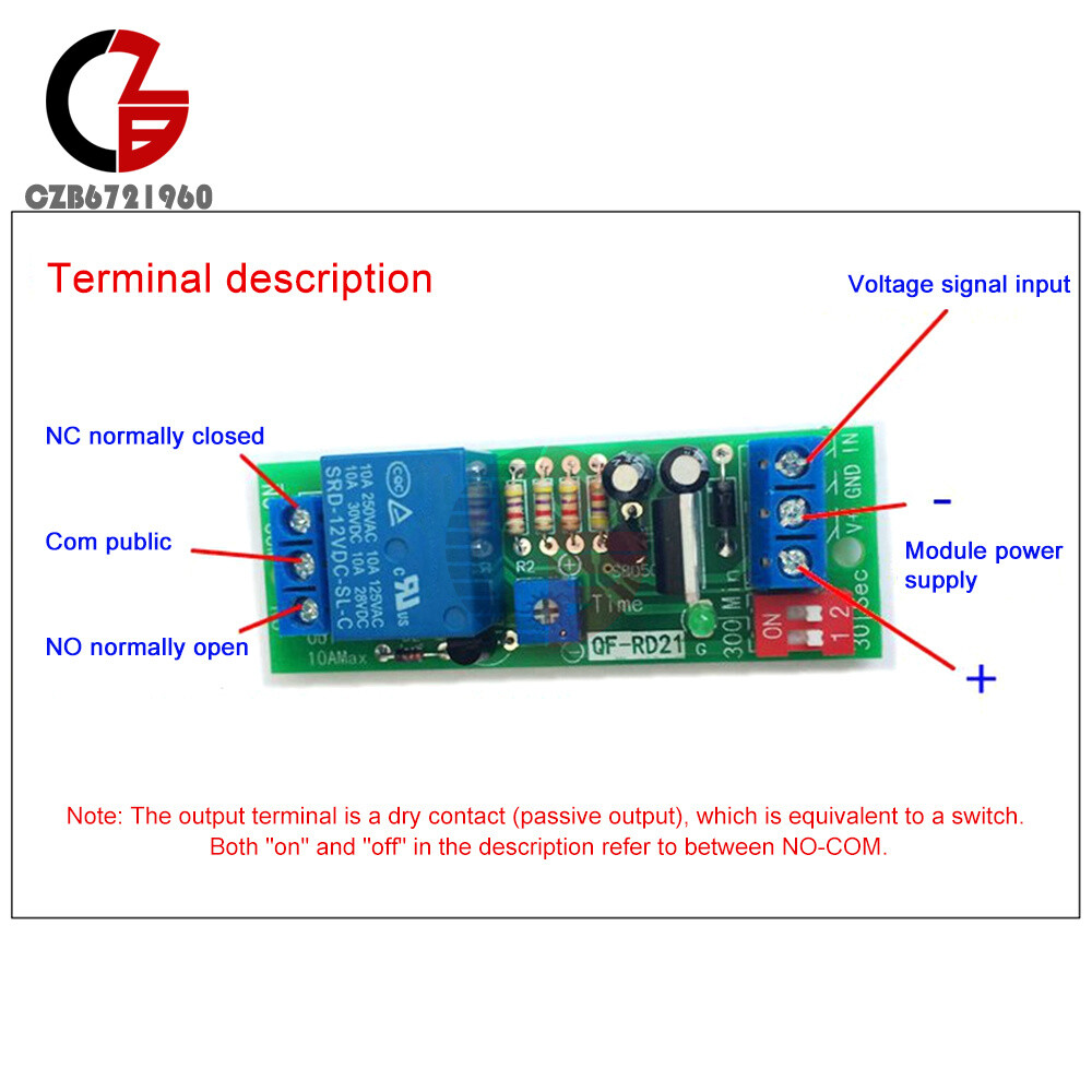 DC5V/12V/24V Adjustable Time Delay Timing Timer Relay Switch Turn ON/OFF Module