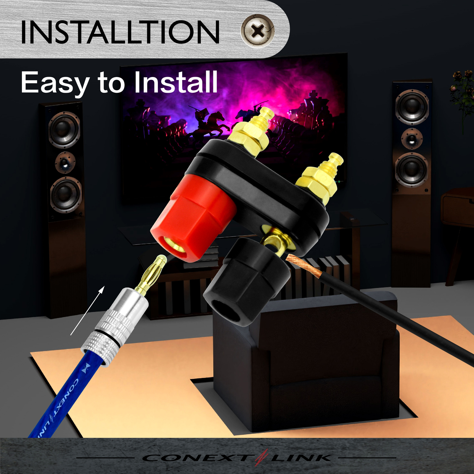 2X Speaker Amplifier Terminal Binding Post Dual 2 way Banana Plug Jack Connector