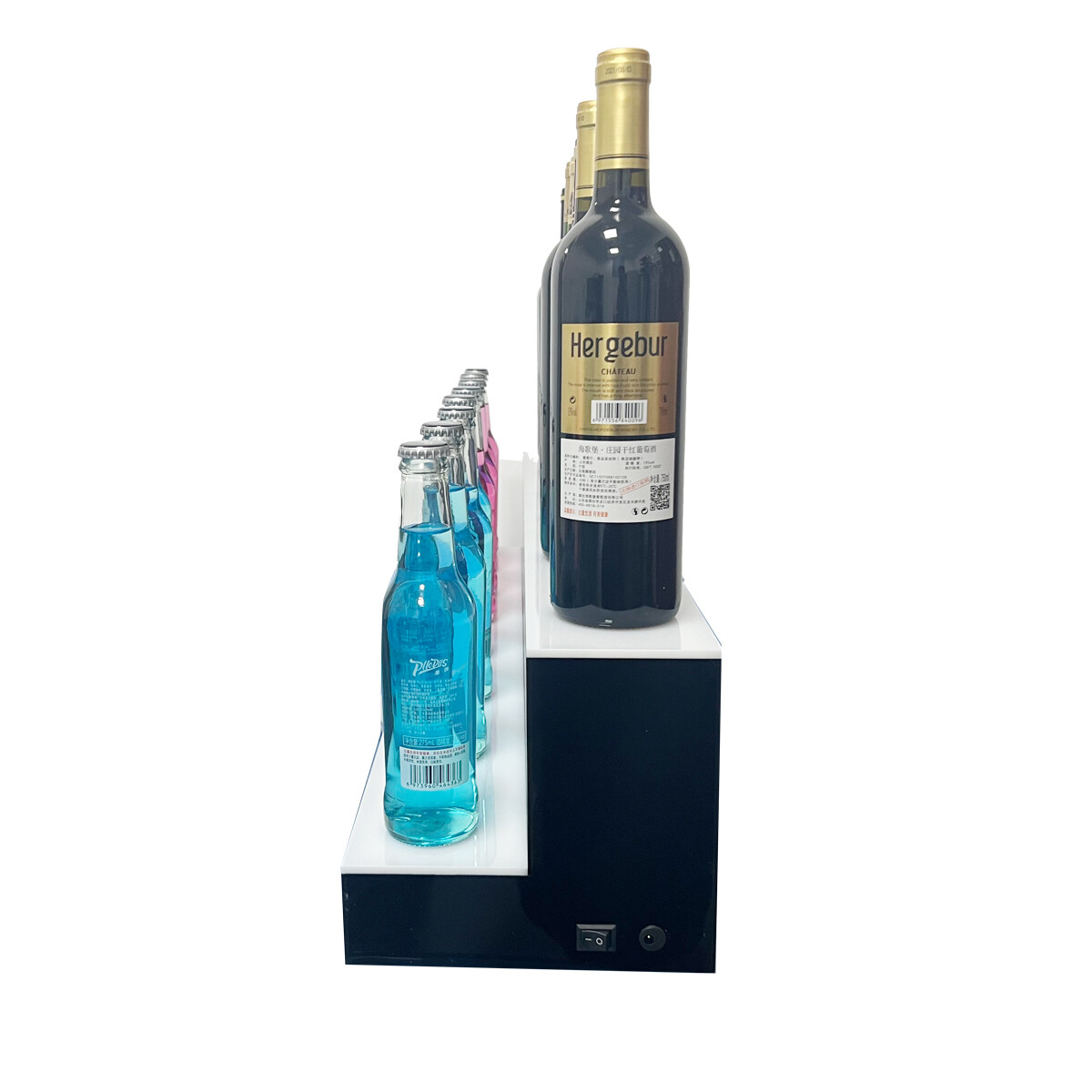 Liquor Bottle Stand LED Lighted Illuminated Liquor Bottle Bar Display Stand 110V