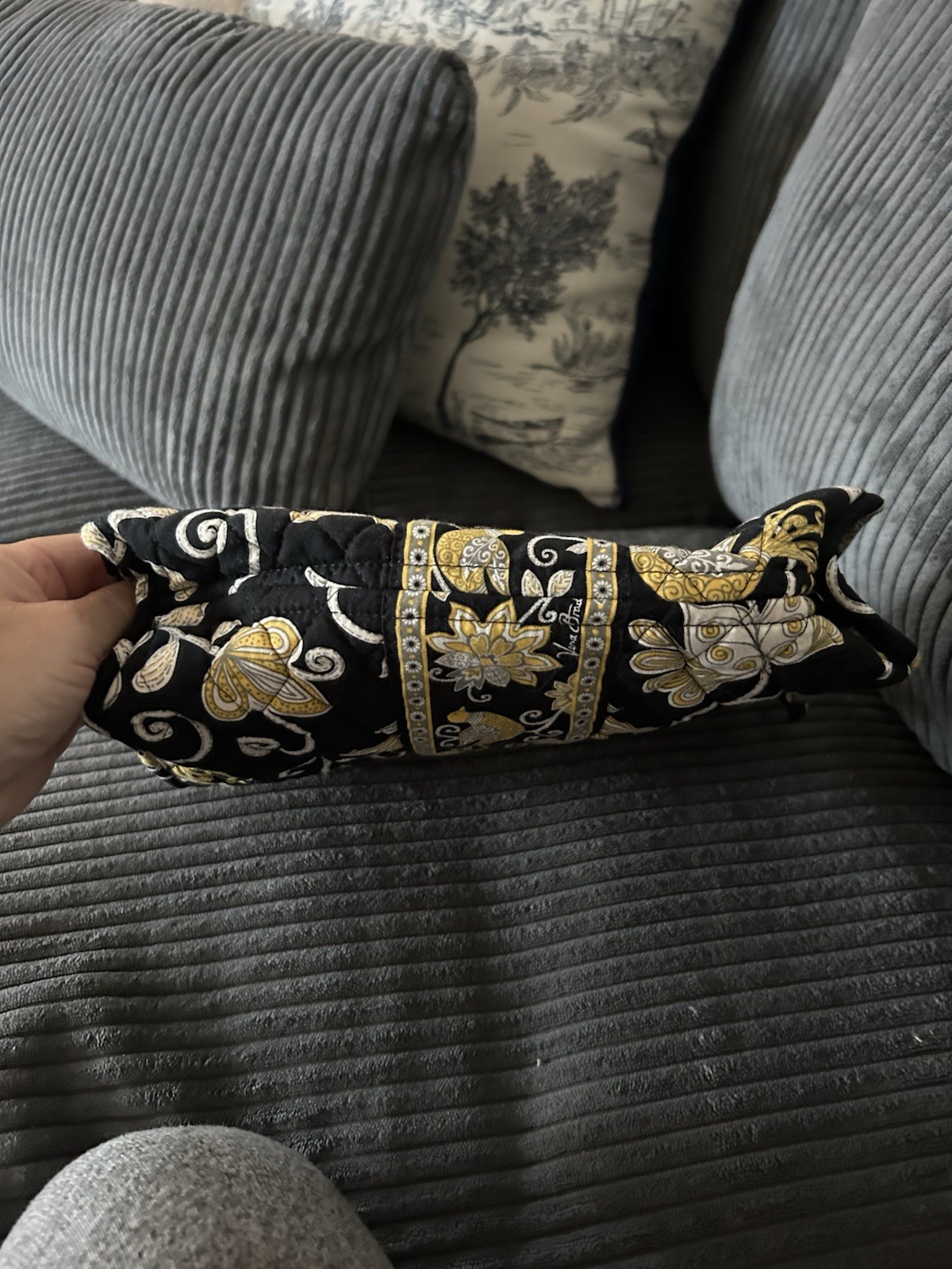 Vera Bradley Yellow Bird Large Cosmetic Bag 11x9 Inches Excellent Condition