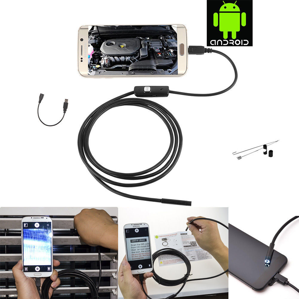 Car Engine Oil Pump Waterproof Endoscope Borescope Inspection Camera For Android