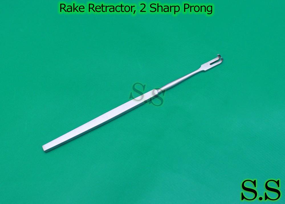 Rake Retractor, 2 Sharp Prong, Surgical Instruments