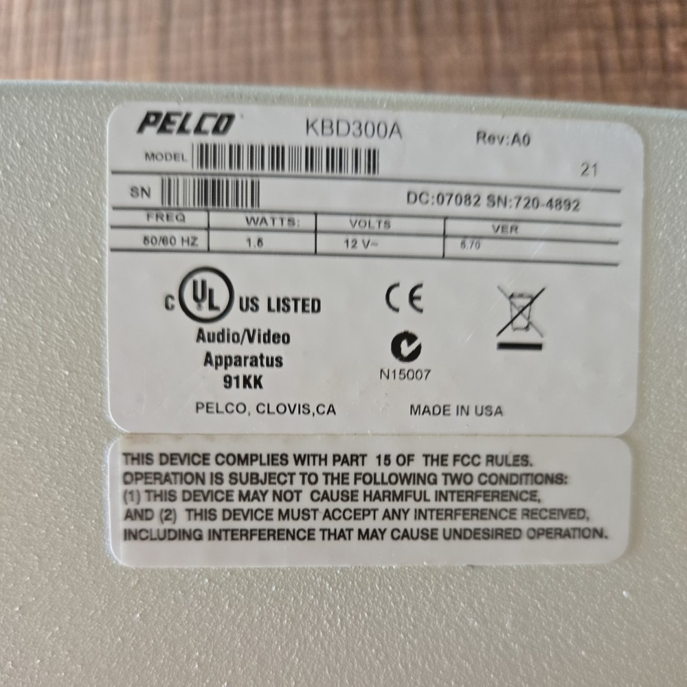 Pelco KBD300A Security Camera Joystick Keyboard PTZ Controller 568b Connection
