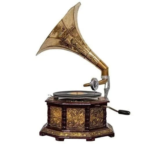 Vintage HMV Gramophone Fully Functional Working Phonograph, win-up record player