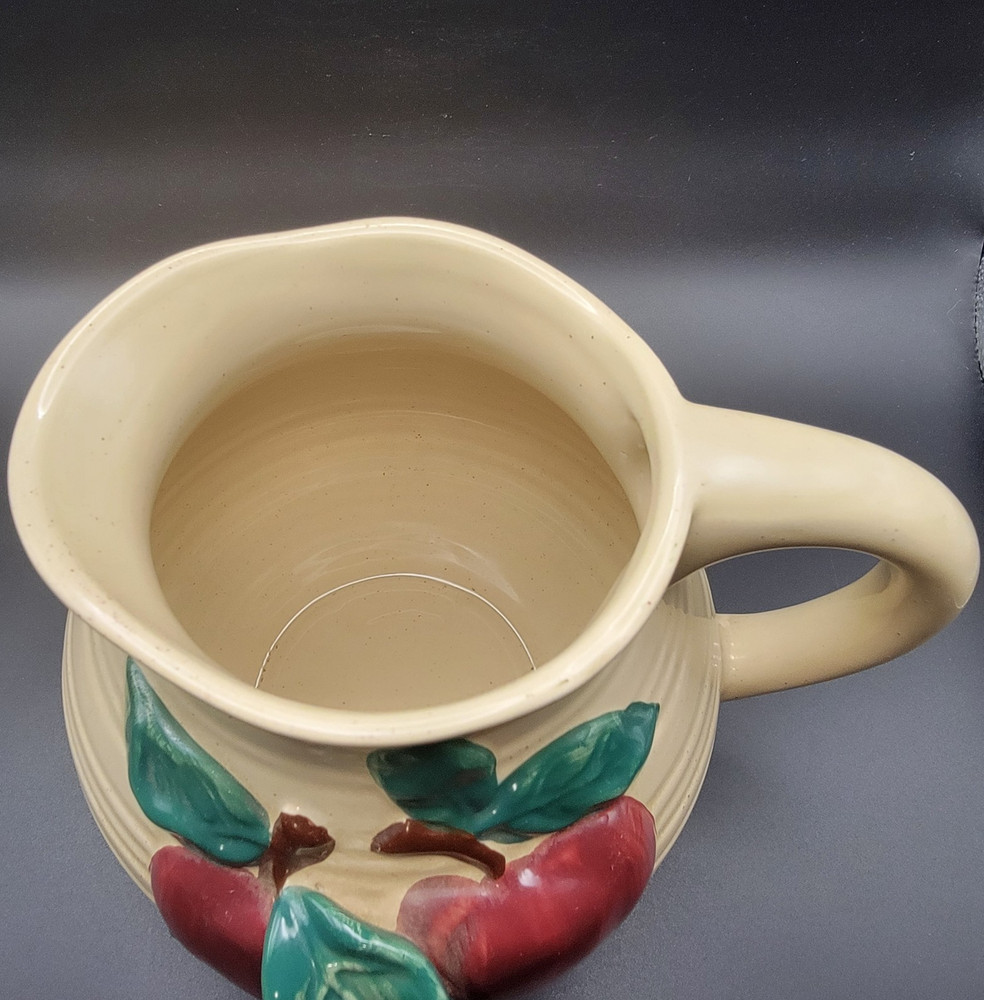 Stoneware Pitcher With Handle Beige 3D Apple Design