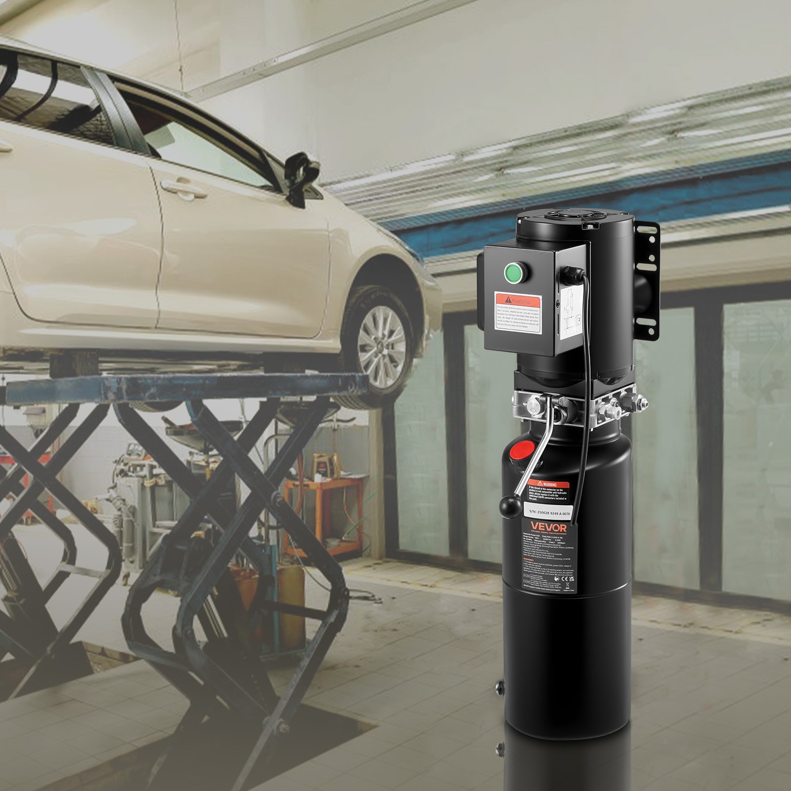 VEVOR Hydraulic Pump Power Unit AC 110V 10 Quart Single Acting Hydraulic Unit