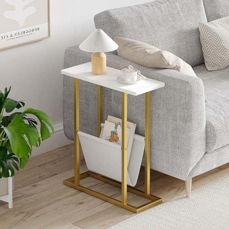 Narrow End Table Storage Multi-Purpose Sofa Table Easy Assembly Nightstand New