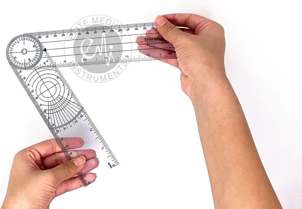 Accurate EMI 8-Inch Spinal Goniometer with 360-Degree Measurement Functionality