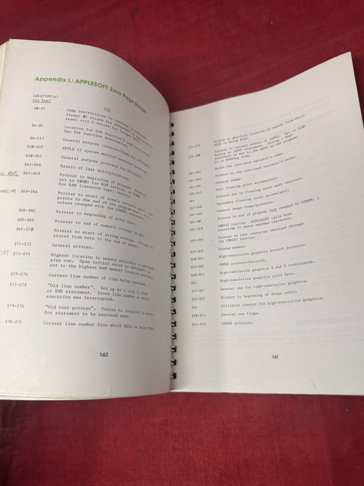 Applesoft II Basic Programming Reference Manual VTG 1978 w/ Foldout Spiral Book