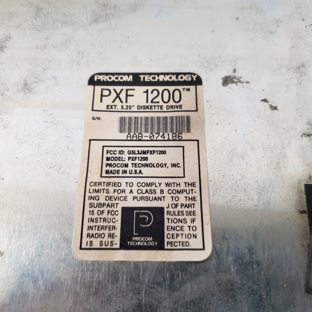 Procom Technology PXF 1200 External Floppy Disk Drive w/ Cable *UNTESTED*