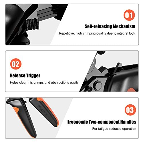 Ferrule Crimping Tool Hexagonal Sawtooth Selfadjustable Ratchet Wire Terminals C