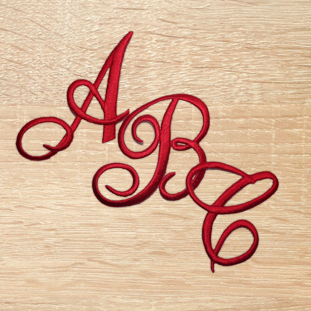Christmas Stocking Letters - Iron On Monogram Script Letter Patches