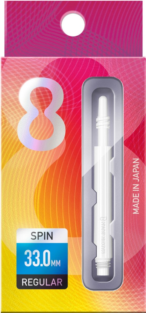 Target 8 Flight Spinning Shaft Medium White (33mm)