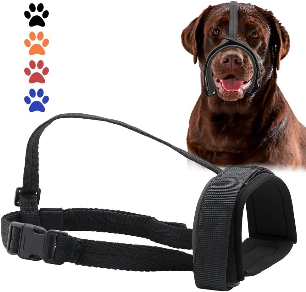 Gentle Dog Muzzle Guard, Soft Neoprene Padding, Prevent Biting, Barking (SMALL)