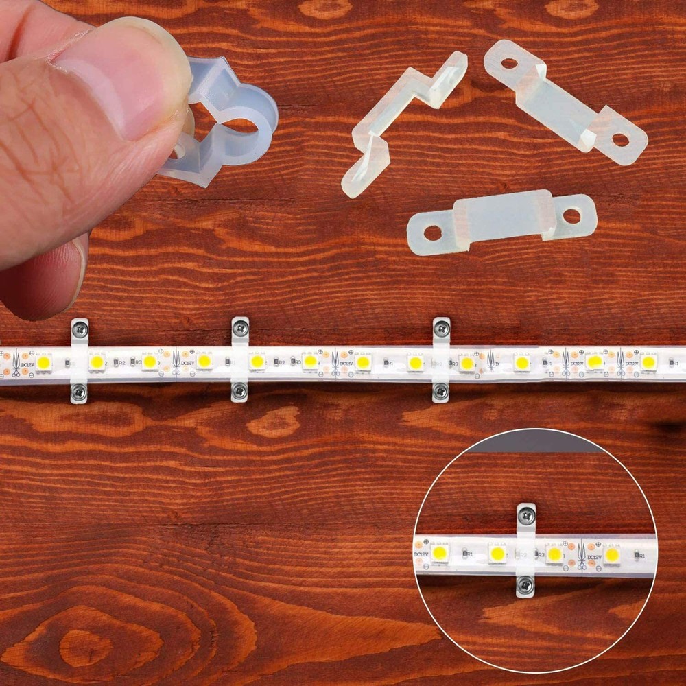 LED Strip Light Mounting Brackets , Silicon Fixed Clips with Screws