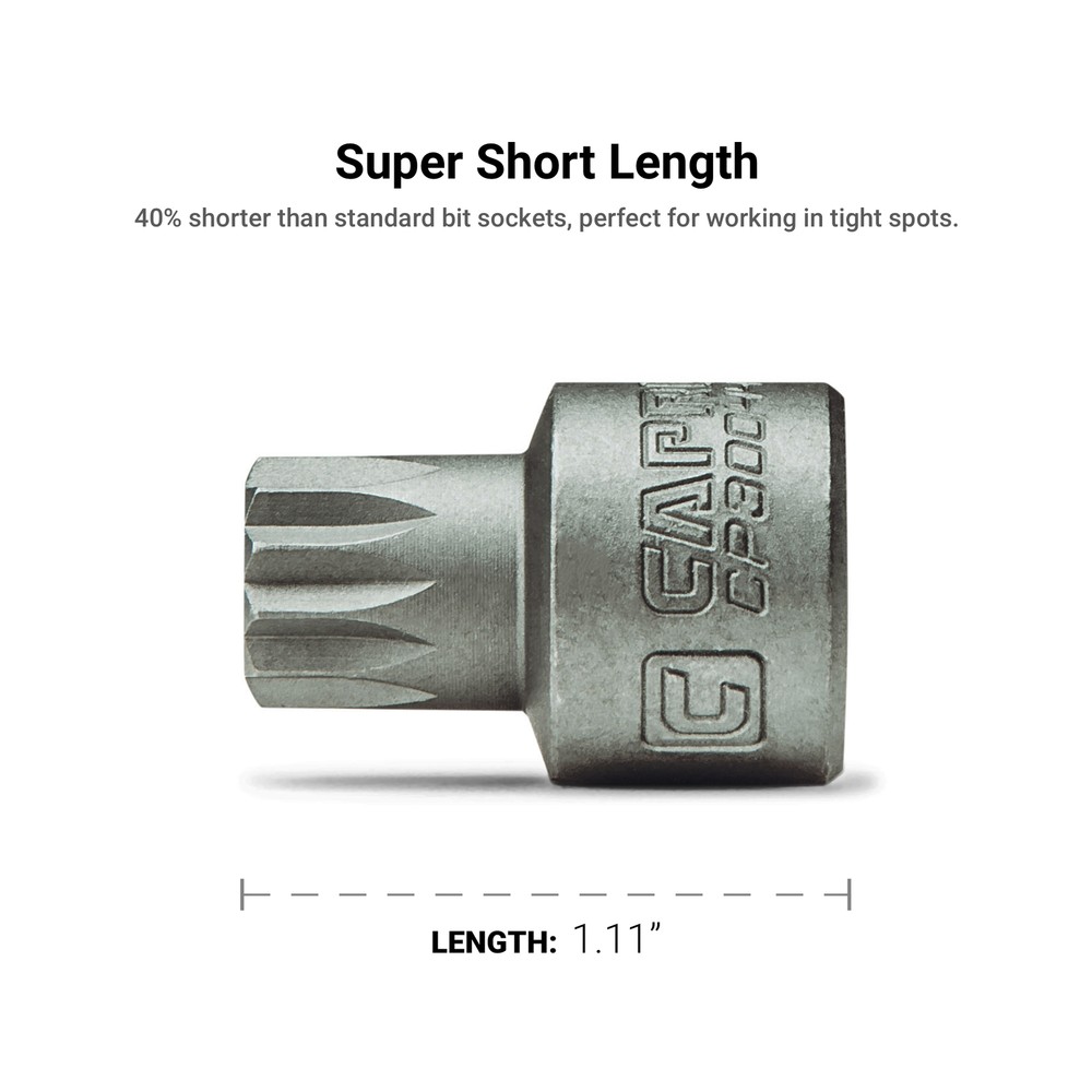 Capri Tools 13 mm M13 Super-Stubby XZN Triple Square Impact Bit Socket