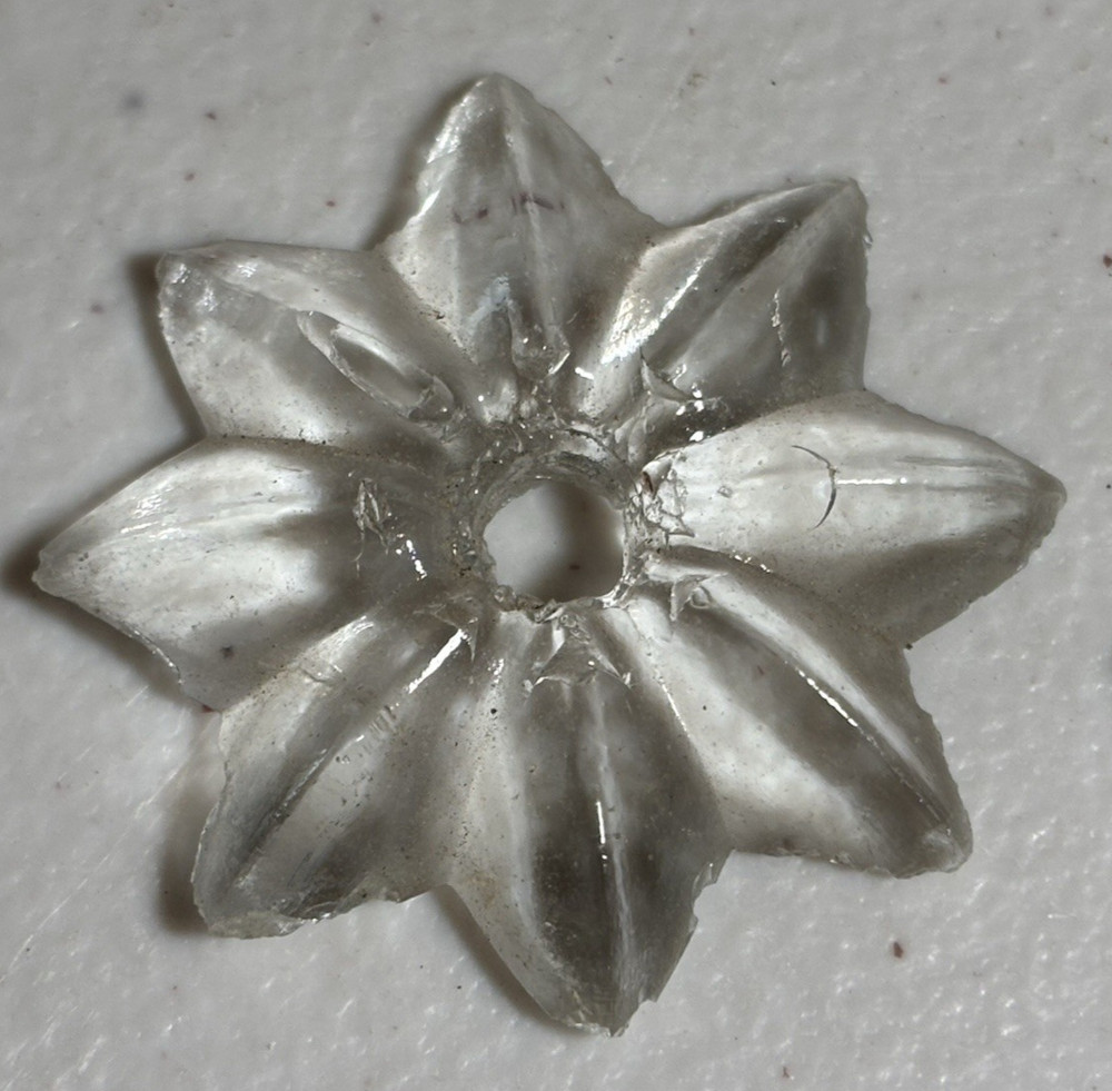 3 MATCHING VINTAGE OLD SOLID GLASS HARDWARE TRIM STARS
