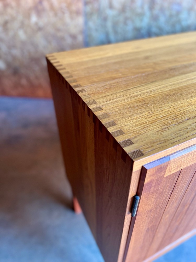 Danish Modern Solid Teak Sideboard or Credenza