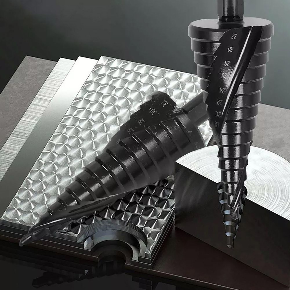 3Pcs 6/8/10mm Shank HSS Step Drill Bit Set Large Cone Titanium Bit Set