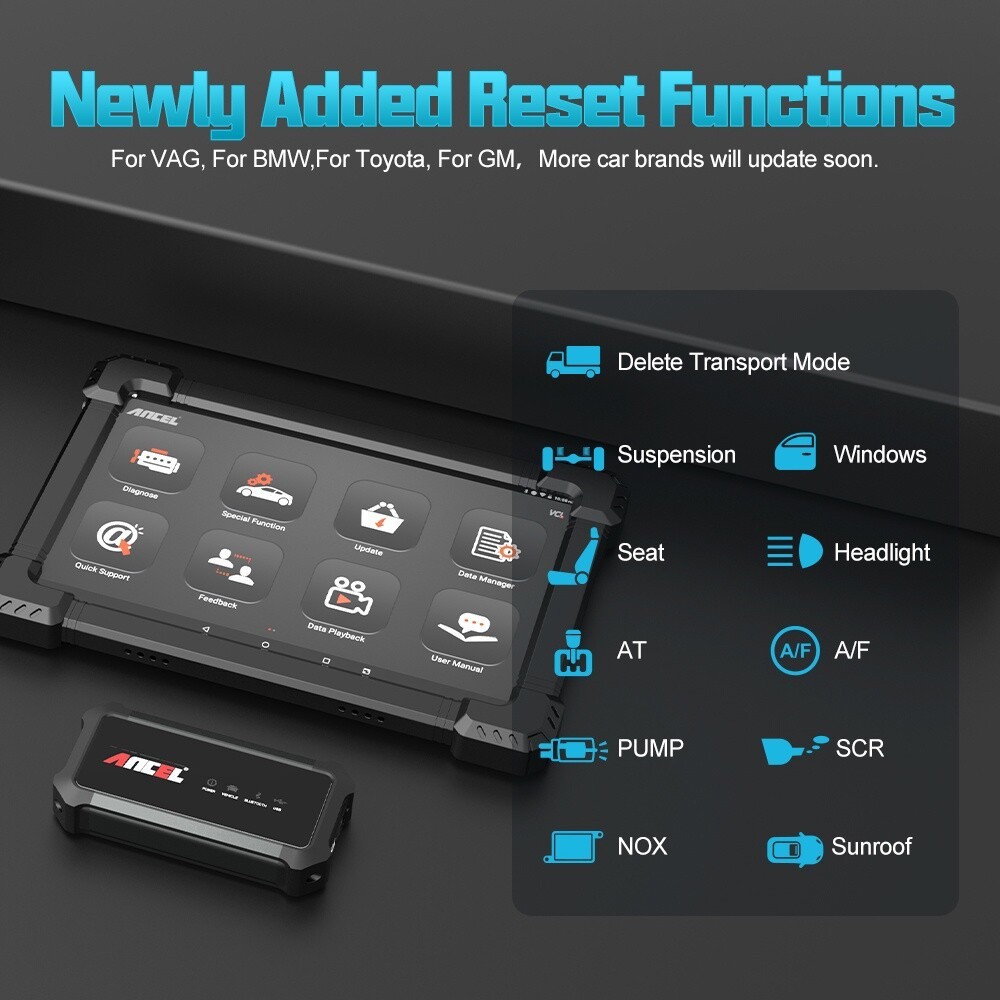 ANCEL X7 Bluetooth OBD2 Scanner Bi-directional Scan Tool Full System Diagnostic