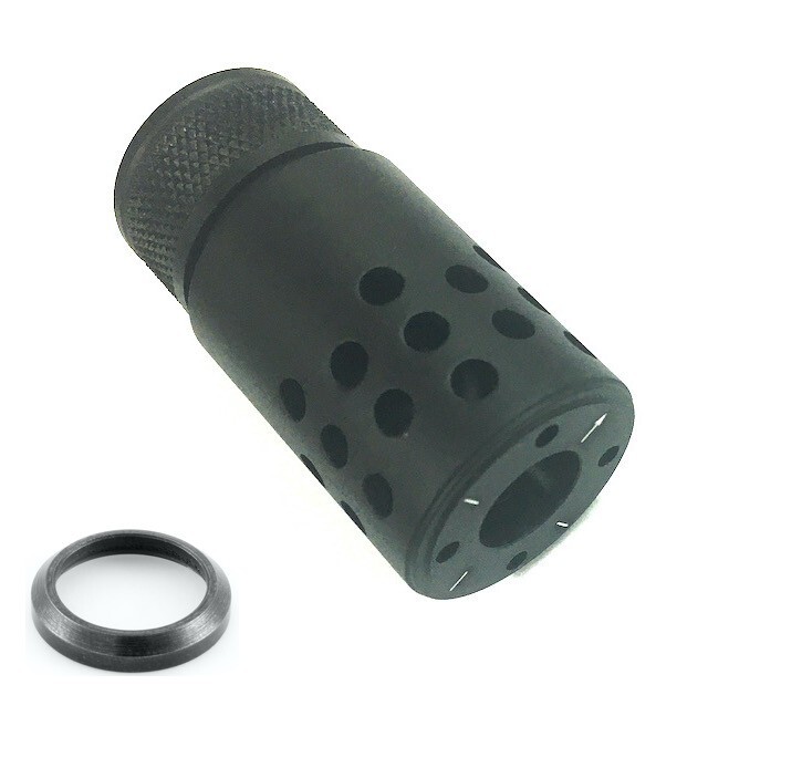 .308/ .300 blackout 5/8x24 thread mini slip over muzzle brake anodized black