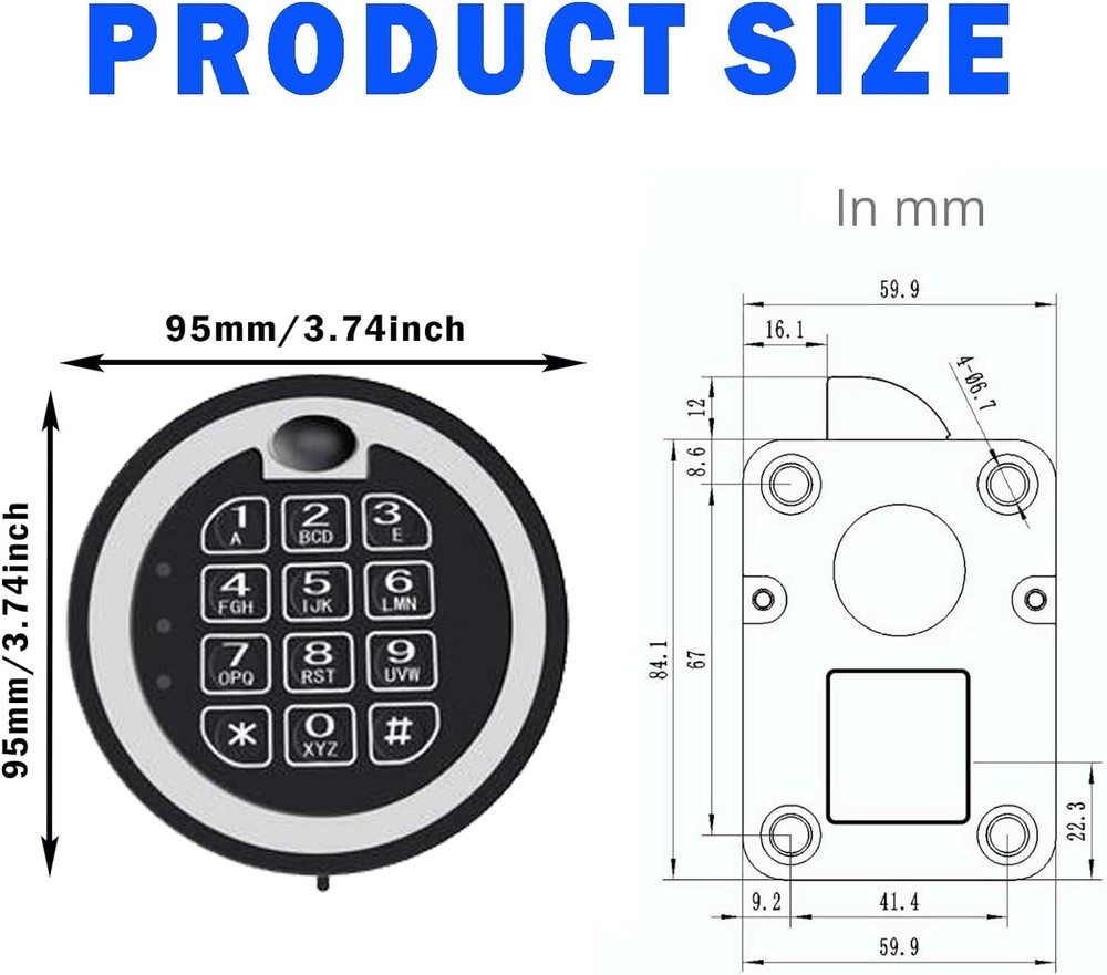 Gun Safe Lock Replacement with Swing bolt Lock Chrome Electronic Digital Keypad