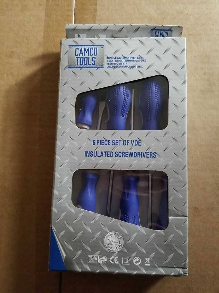 6 Piece Screwdriver Set VDE Insulation Magnetic Tip Camco Tools