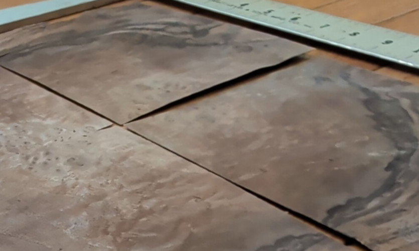 Walnut burl veneer 4 pieces 6" x 6 1/2" each wood 1/42" raw