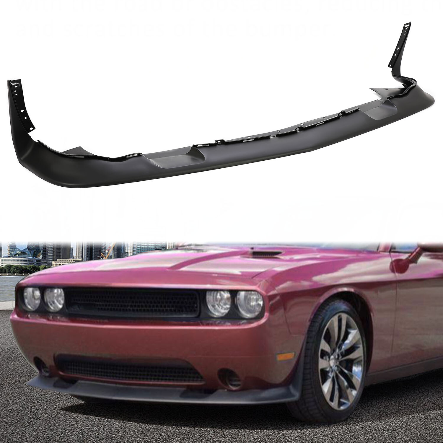 For Dodge Challenger 2008-2014 SRT Style Front Bumper Chin Spoiler Splitter Lip