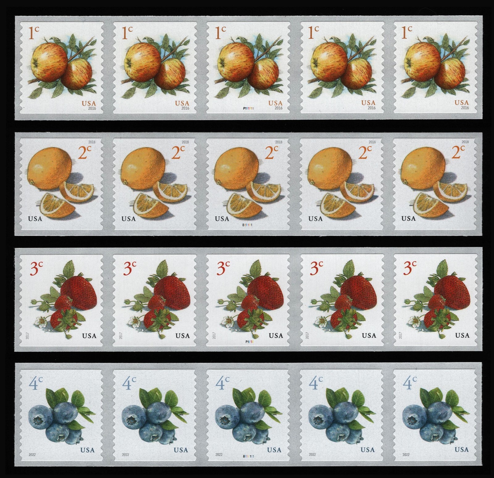 #5037, 5201, 5256, & 5653 1c-4c Fruit, PNCs Mint **ANY 5=FREE SHIPPING**