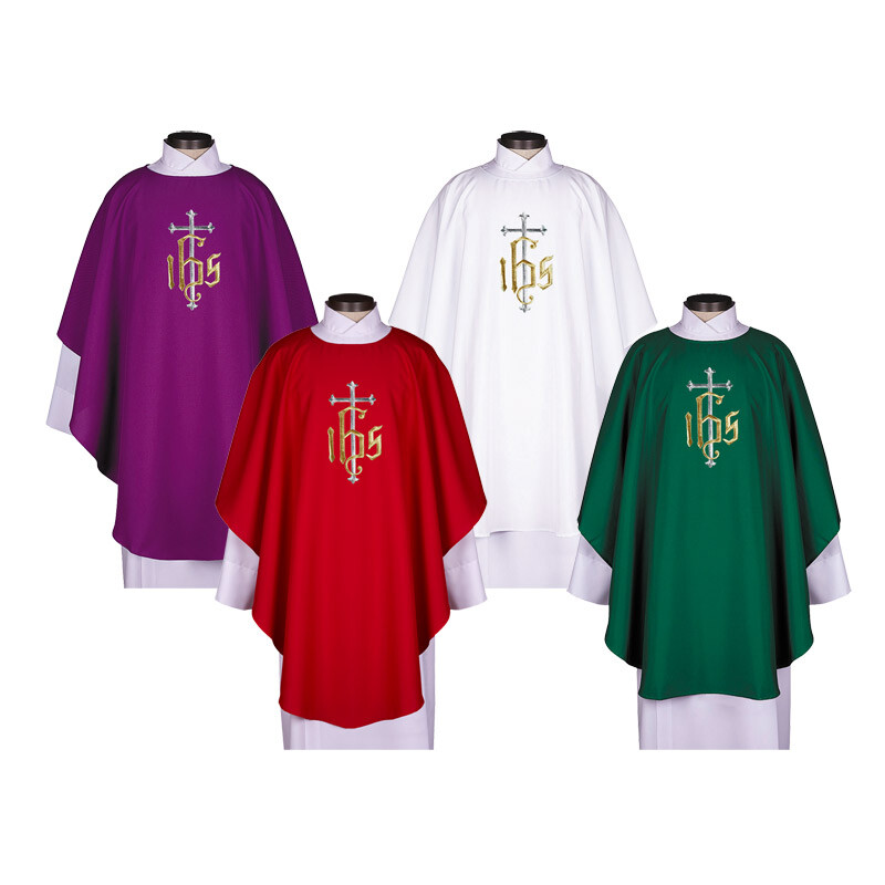 White IHS Monogram Chasuble