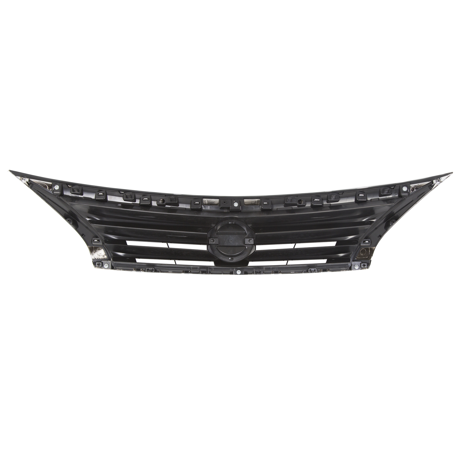For Nissan Altima 2013 2014 2015 Front Bumper Upper Grille Black w/ Chrome Trim