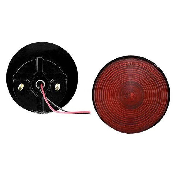 4" Two-Stud Red Round Stud Mount Combination Tail Light w/o License Window