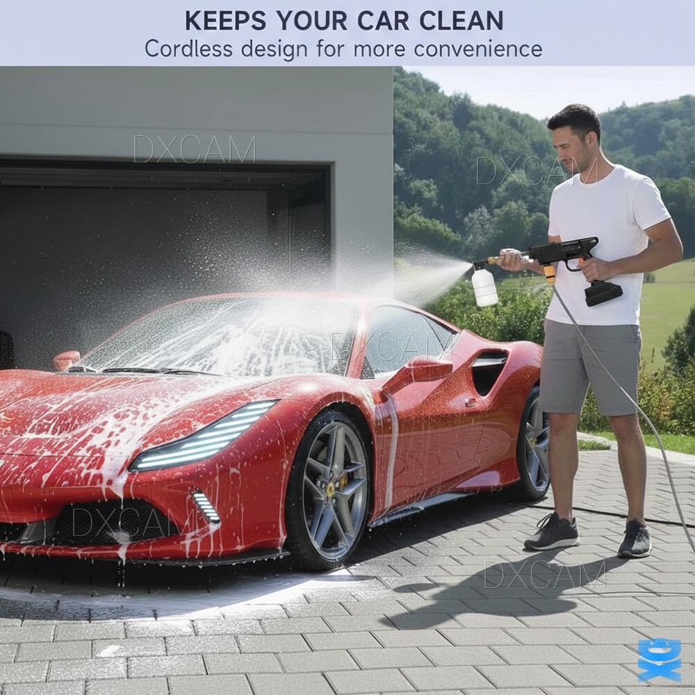 Portable Cordless Electric High Pressure Water Spray Gun Car Washer Cleaner Tool