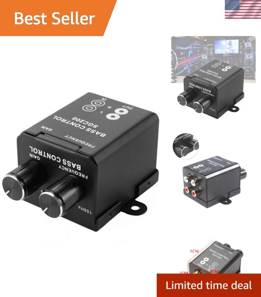 Universal Car Bass Controller with Adjustable Gain for Enhanced Audio Experience