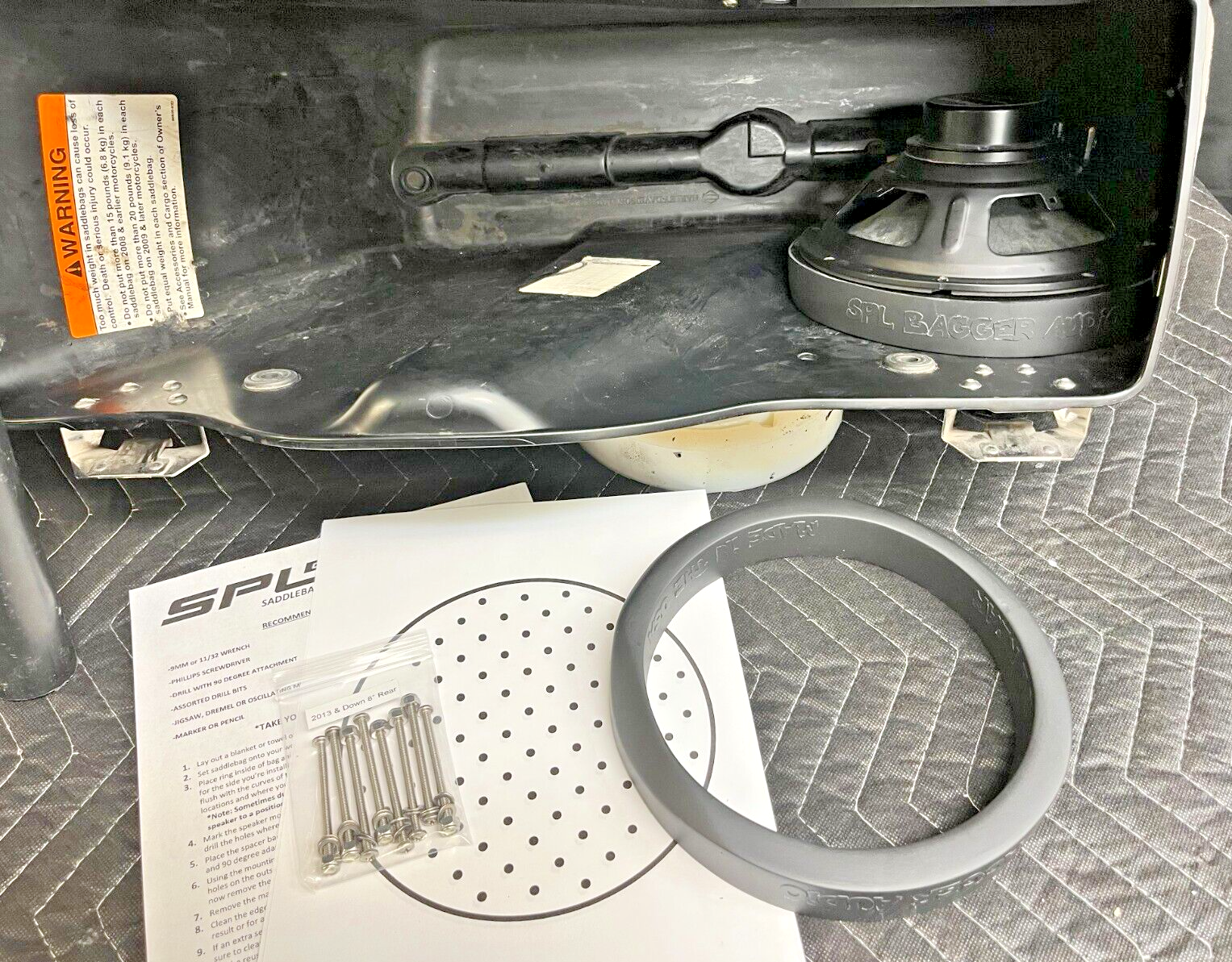 8" Rear Harley Saddlebag Speaker Mounting Ring Adapters 1994-2013