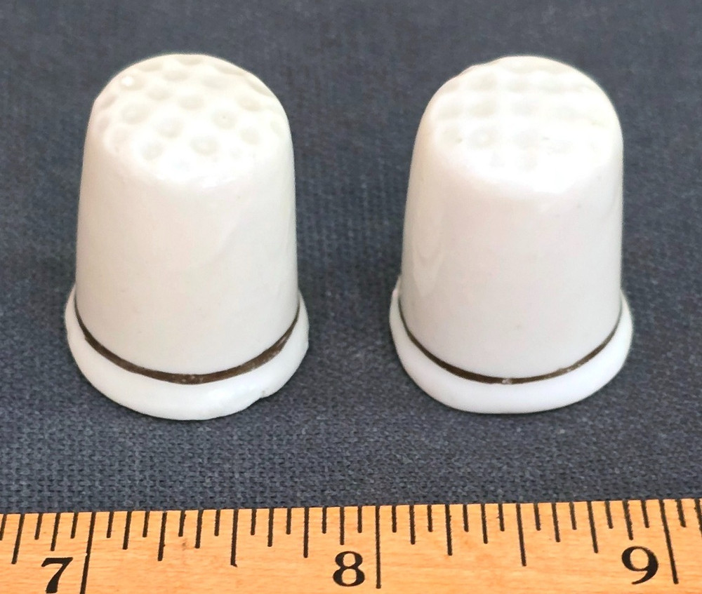 Charming 2pc Ceramic Thimbles