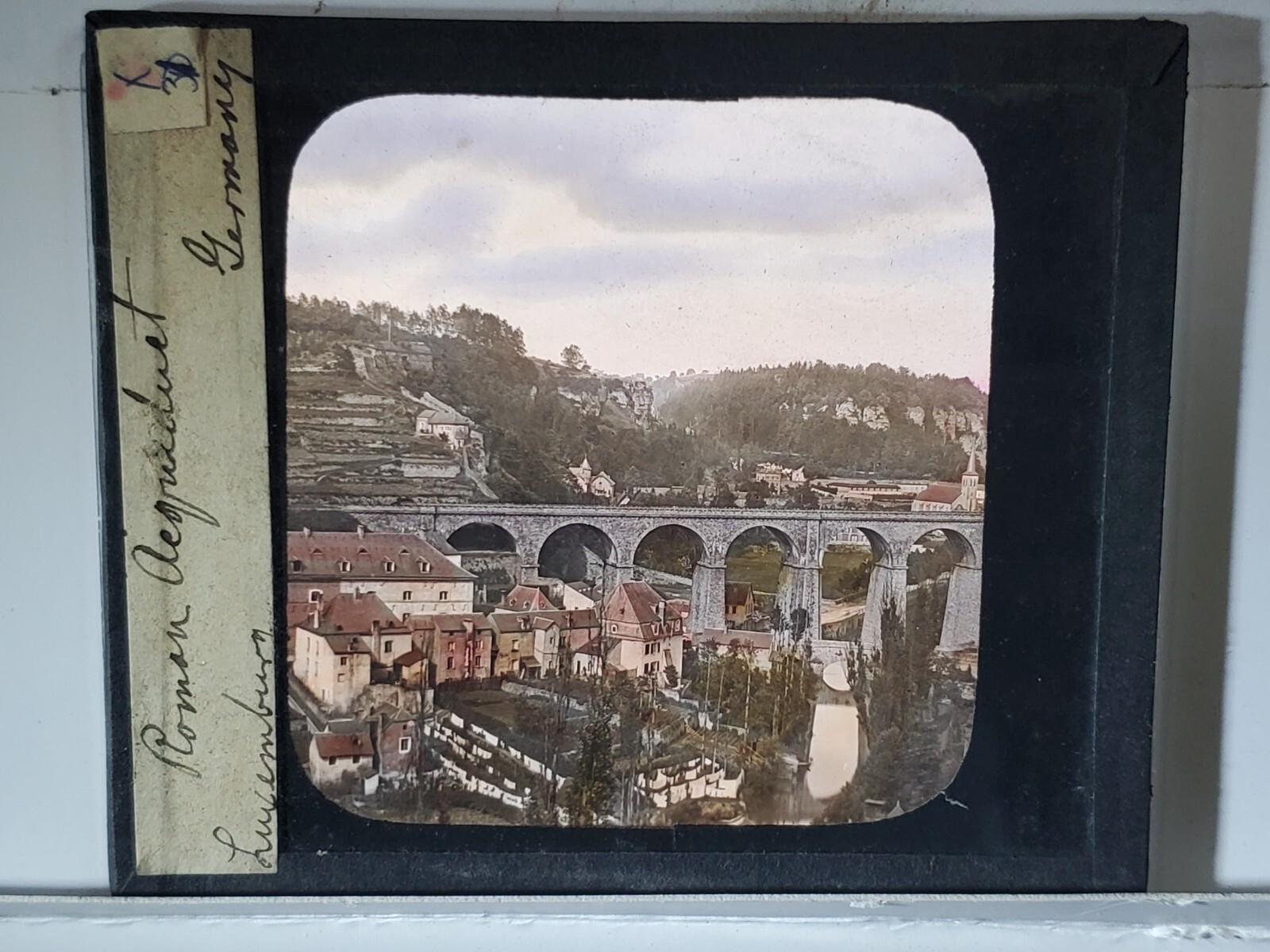 Roman Aqueduct, Luxembourg, Germany, Magic Lantern Glass Slide